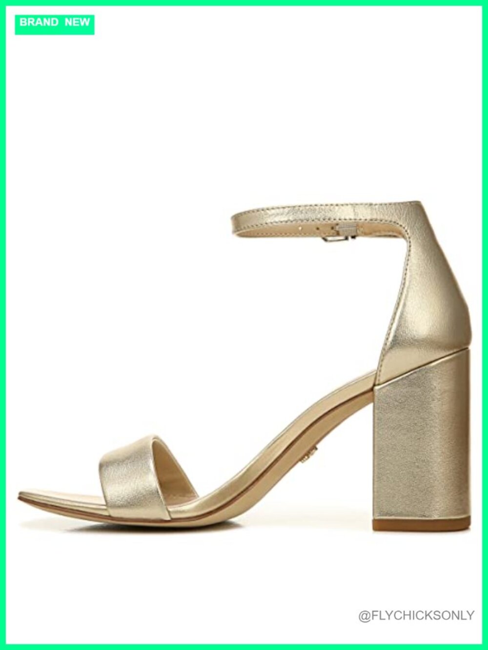 Leather Open Toe Block Heel Ankle Strap Sandal 3.5 inch Heel